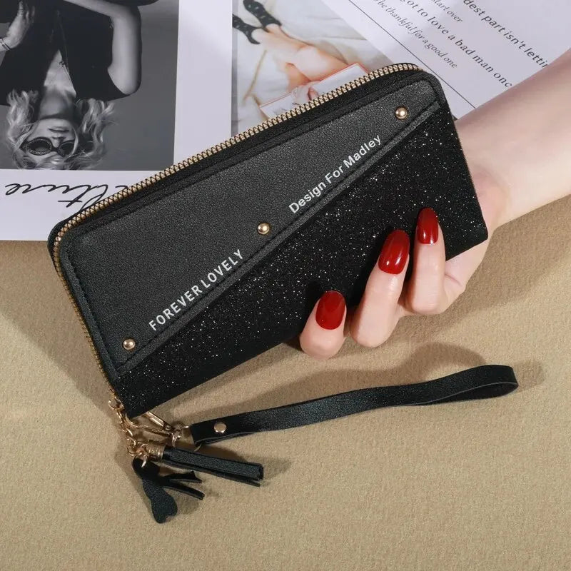 Portefeuille femme cuir - Paillette étincelante