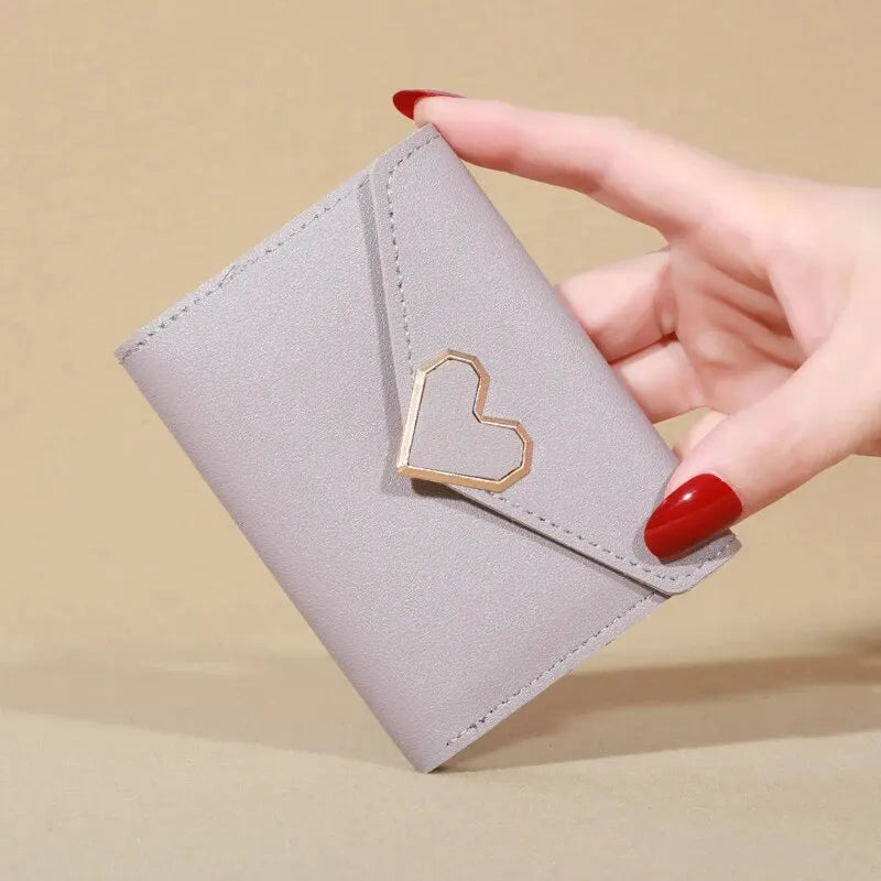 Portefeuille femme cuir - l'enveloppe au cœur d'argent La Poche Fine