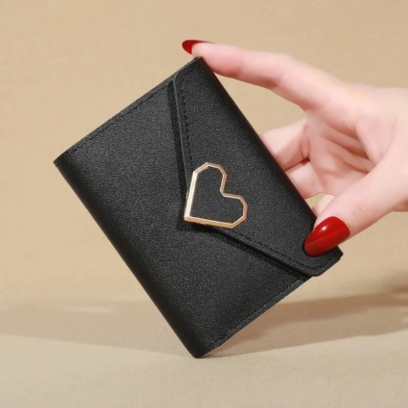 Portefeuille femme cuir - l'enveloppe au cœur d'argent La Poche Fine