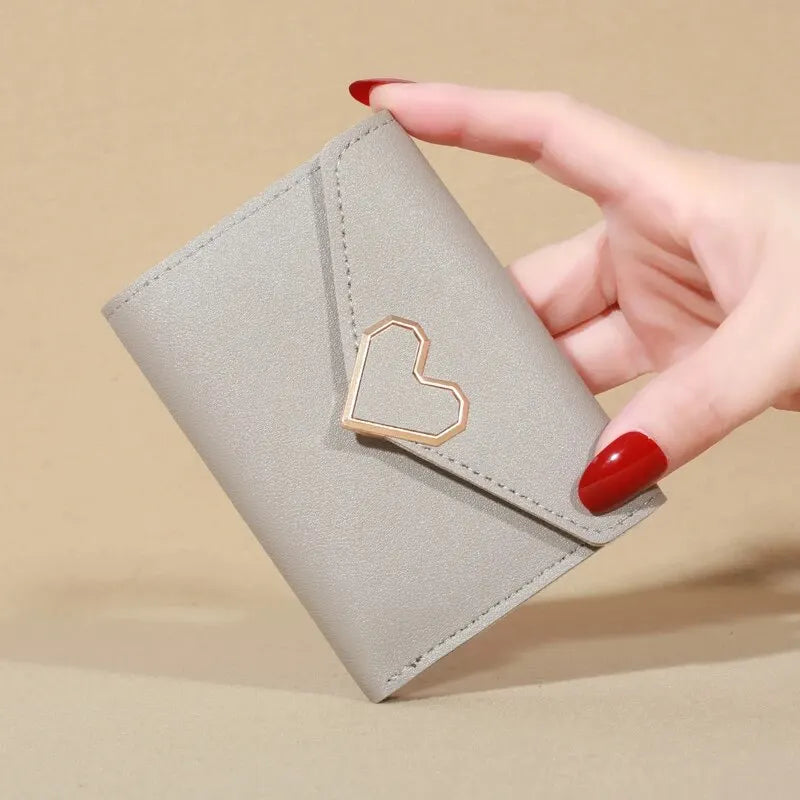 Portefeuille femme cuir - l'enveloppe au cœur d'argent La Poche Fine